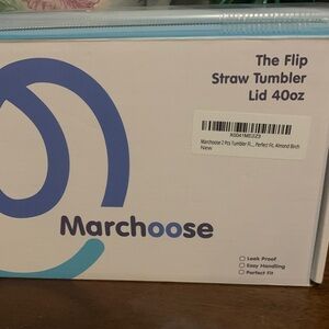 Blue and White Flip Straw Tumbler with Lid 40oz